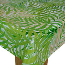Jungle Palm Leaves Green Beige  PVC Vinyl Tablecloth 20 Metres