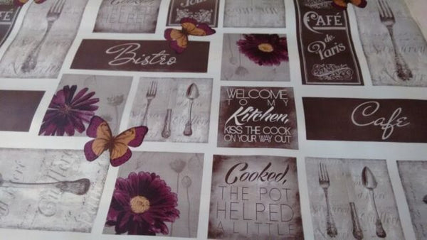 Kiss The Cook Purple 120cm x 140cm-Warehouse Clearance
