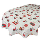Oval Santa Lapland White Wipe Clean PVC Vinyl Tablecloth 200cm x 140cm