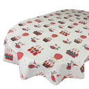 Oval Santa Lapland White Wipe Clean PVC Vinyl Tablecloth 300cm x 140cm