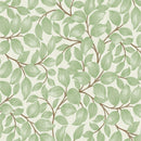 Leaf Leaves Green PVC Vinyl Tablecloth 20m Metres Roll- Dirty marks on edge