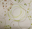 Leaf Swirl Natural PVC Vinyl Wipe Clean Tablecloth  100cm x 140cm-Grubby on Back- Warehouse Clearance
