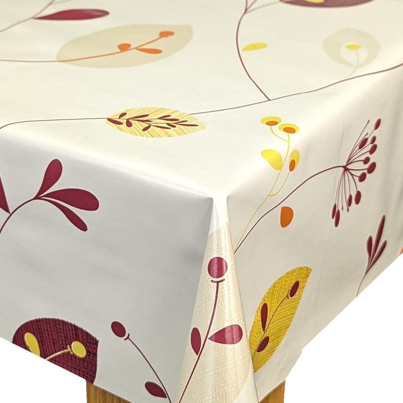 Leaves and Stems SPICE Vinyl Oilcloth Tablecloth