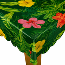 Scallop Edge Lei Flowers Vinyl Oilcloth Tablecloth