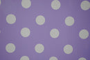 Lilac Smartie Spot  PVC Vinyl Tablecloth Roll 20 Metres x 140cm Full Roll