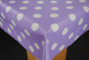 Lilac Smartie Spot Vinyl Tablecloth Roll 20 Metres x 140cm Full Roll