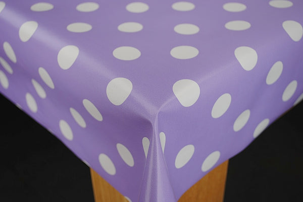 Lilac Smartie Spot Vinyl Tablecloth Roll 20 Metres x 140cm Full Roll