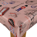 London Sights Blush  PVC Vinyl Tablecloth 20 Metres