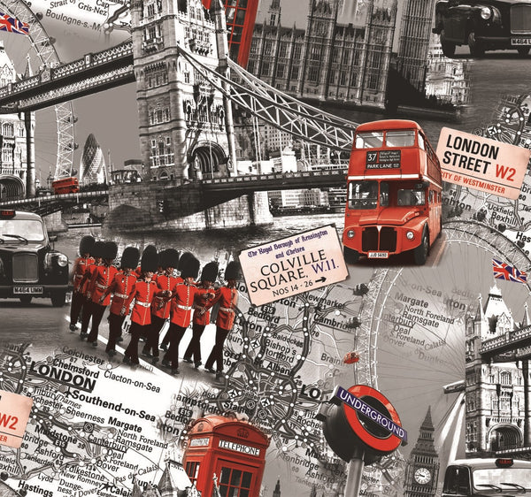 London Streets PVC Vinyl Wipe Clean Tablecloth  140cm x 140cm Warehouse Clearance