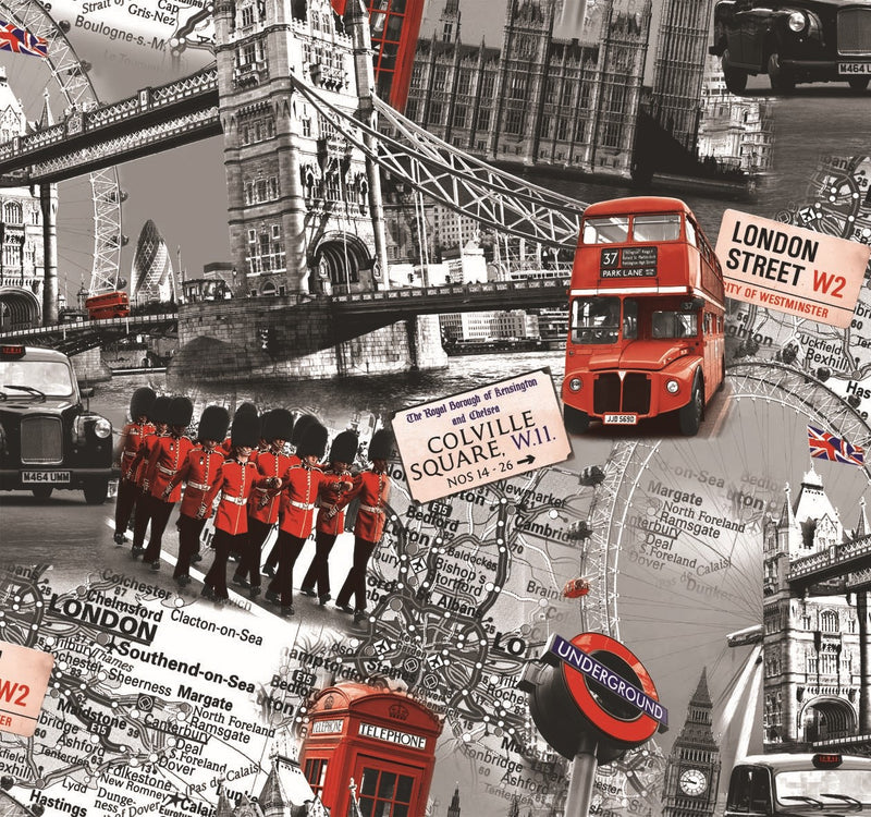 London Streets PVC Vinyl Wipe Clean Tablecloth  140cm x 140cm Warehouse Clearance