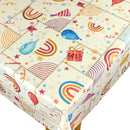 Happy Birthday Celebration Rainbow Balloon Gift Pattern Vinyl Oilcloth Tablecloth