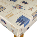 Starfish Anchor Fish Natural Vinyl Oilcloth Tablecloth