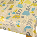 Annika Teal Scandi Floral Matt Cotton Oilcloth Tablecloth
