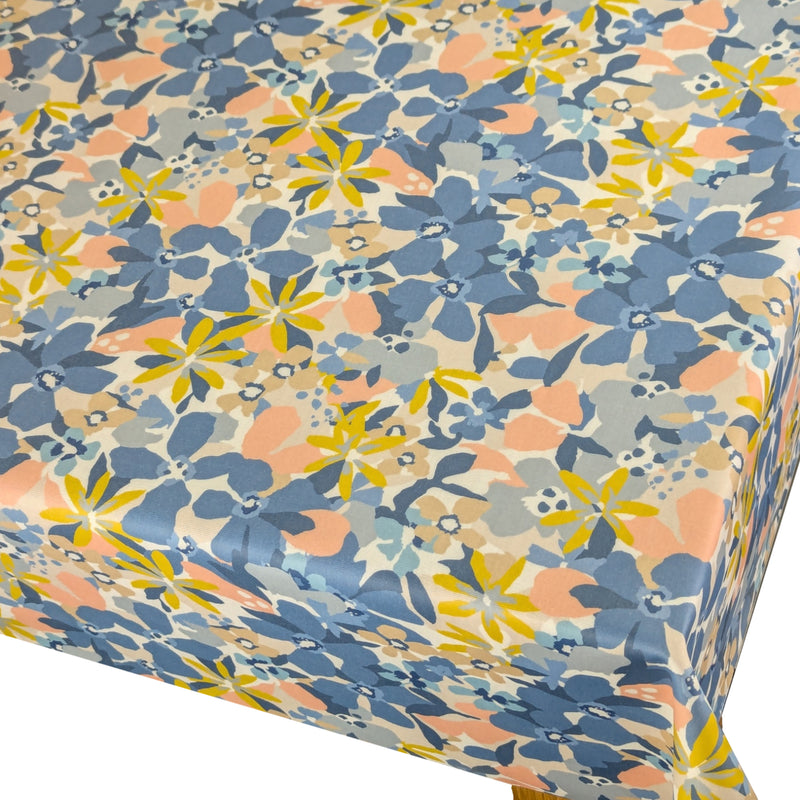 Clementine Denim Blue Matt Oilcloth Tablecloth