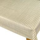 Linen Effect Green Stripe Vinyl Oilcloth Tablecloth