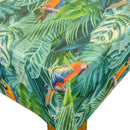 Parrot Rainforest Jungle Teal Vinyl Tablecloth