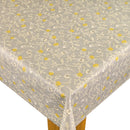 Fryetts Ochre Bird Trail Matt Cotton Oilcloth Tablecloth