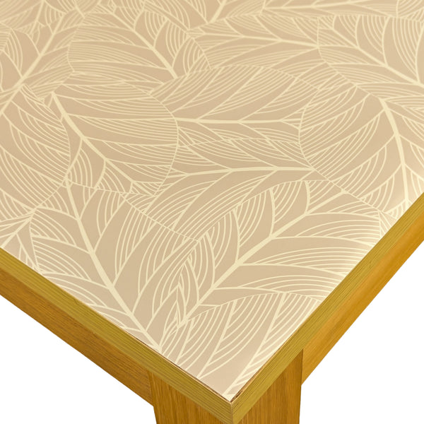 Padded Table Protector with Printed Pebble Rainforest Leaves Design - Heat Resistant, Durable, Waterproof, Table Cover for Dining, Kitchen, Indoor and Outdoor Use