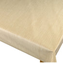 Wavy Lines on Beige Linen Effect Vinyl Oilcloth Tablecloth