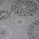 Mandala  Grey PVC Vinyl Wipe Clean Tablecloth  110cm x 140cm Warehouse Clearance