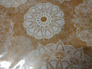 Mandala White on Clear PVC Vinyl Wipe Clean Tablecloth  180cm x 140cm Warehouse Clearance