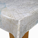 Maps of the World Duckegg Vinyl Tablecloth 10 Metres x 140cm- misprinted- Warehouse Clearance
