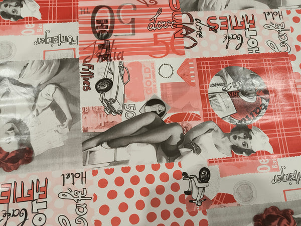 Marilyn Pink PVC Vinyl Wipe Clean Tablecloth  100cm x 140cm Warehouse Clearance