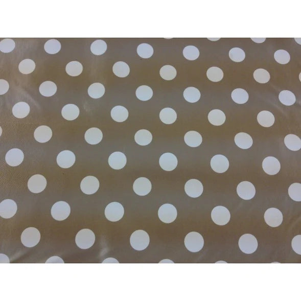 Mocha Spot PVC Vinyl Wipe Clean Tablecloth 200cm x 140cm Warehouse Clearance