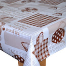 Mollys Tea Room Brown  PVC Vinyl Wipe Clean Tablecloth  360cm x 140cm Warehouse Clearance