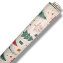 Scandi Nordic Pines Red Green and Gold PVC Vinyl Oilcloth Tablecloth