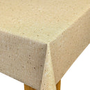 Natural Linen Look Brown Fleck PVC Vinyl Wipe Clean Tablecloth  100cm x 140cm Warehouse Clearance