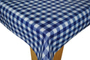 Navy Blue Bistro Gingham Check  PVC Vinyl Tablecloth Roll 20 Metres x 140cm
