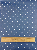 Navy Blue  Polka Dot PVC Wipe Clean Tablecloth