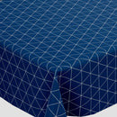 Navy Blue Triangle Geometric PVC Vinyl Tablecloth 20 Metres