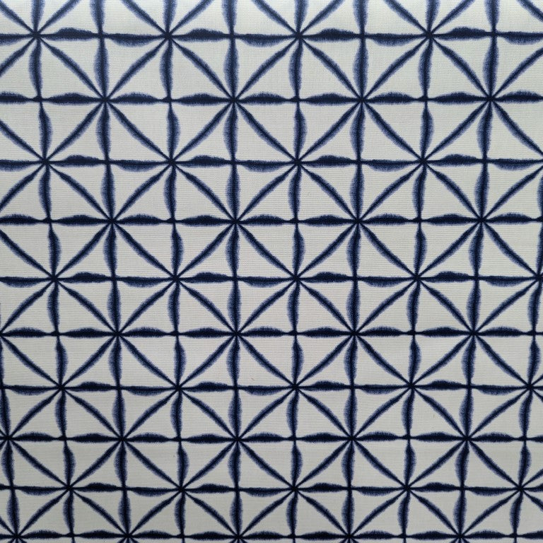 Nusa Geometric Batik Triangles Blue Oilcloth Tablecloth