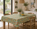 Orange Blossom Jade Matt Oilcloth Tablecloth