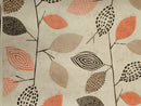 Orange and Taupe Leaves on a Mottled background  PVC Vinyl Tablecloth Roll 20 Metres x 140cm