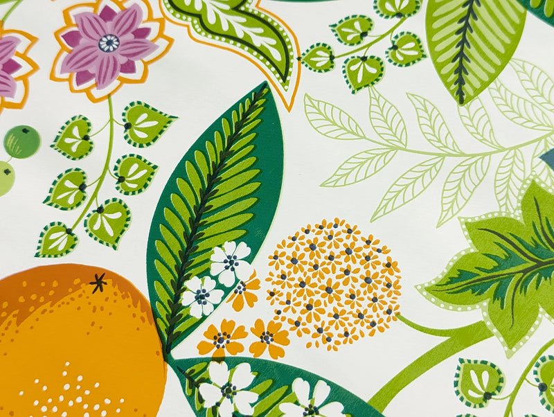 Orange Blossom PVC Vinyl Wipe Clean Tablecloth ROUND 138cm Print Faults Warehouse Clearance