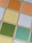 Rectangle Garden Tablecloth with Parasol Umbrella Hole Palma Check Wipe Clean Tablecloth Vinyl PVC 250cm x 140cm