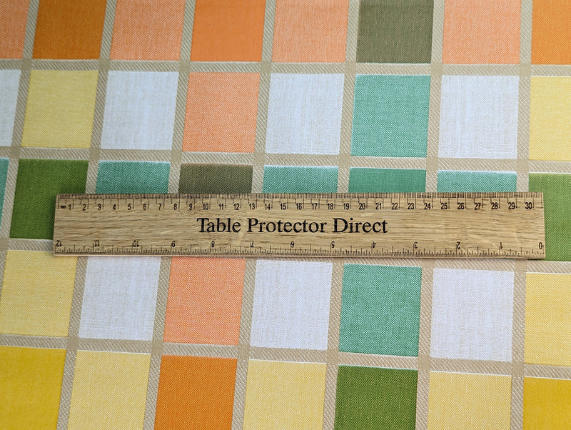 Rectangle Garden Tablecloth with Parasol Umbrella Hole Palma Check Wipe Clean Tablecloth Vinyl PVC 200cm x 140cm