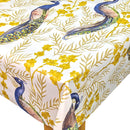 Peacock Blue Vinyl Oilcloth Tablecloth