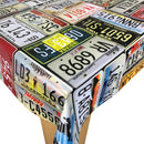 Route 66  PVC Vinyl Wipe Clean Tablecloth 120cm x 140cm Warehouse Clearance