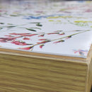Padded Table Protector with Printed Summer Meadow Flowers Design -Heat Resistant, Durable, Waterproof, Table Cover for Dining, Kitchen, Indoor and Outdoor Use