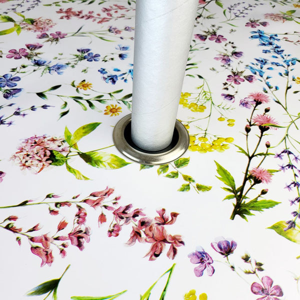 Table Protector Summer Meadow Flower Floral with Parasol Hole Round 138cm