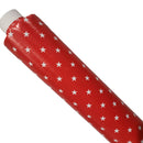 Twinkle Stars Red  PVC Vinyl Tablecloth 20 Metres x 140cm