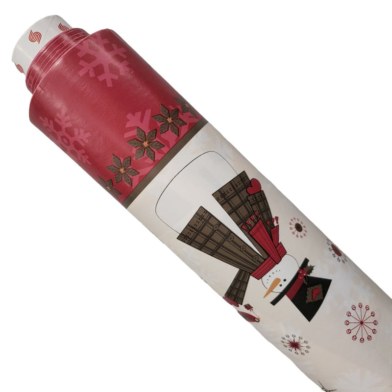 Santa Christmas Tree Border PVC Vinyl Tablecloth 20 Metres x 140cm- Warehouse Clearance