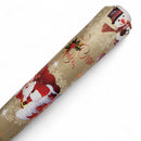 Happy Santa Gold  Christmas Vinyl Tablecloth 20 Metres x 140cm