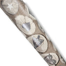 Swedish Christmas Logs Brown Silver PVC Vinyl Tablecloth 20 Metres x 140cm Full Roll