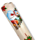 Santa Sleigh on Natural Vinyl Tablecloth Roll 20 Metres x 140cm Full Roll