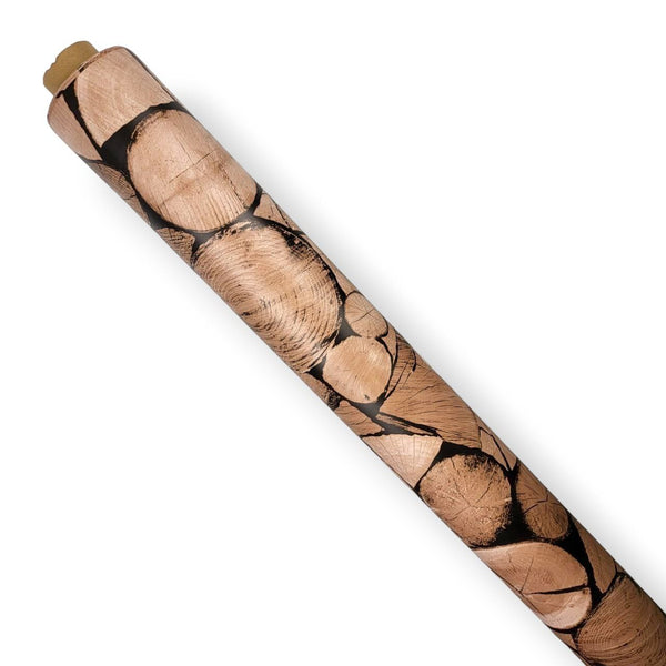 Brown Wood Logs Vinyl Tablecloth Roll 20 Metres x 140cm Full Roll